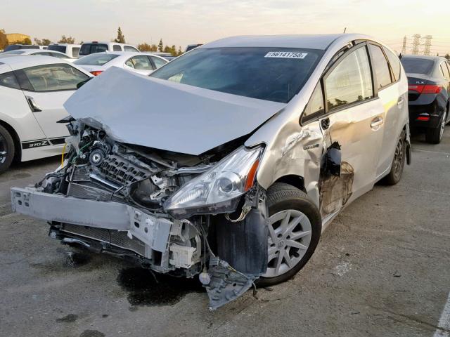 JTDZN3EU8EJ011030 - 2014 TOYOTA PRIUS V SILVER photo 2