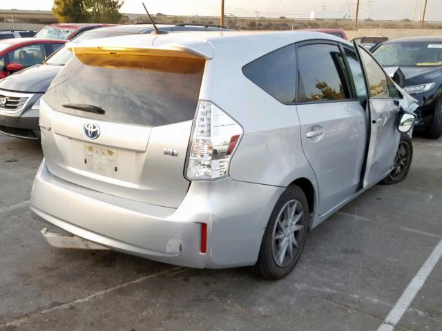 JTDZN3EU8EJ011030 - 2014 TOYOTA PRIUS V SILVER photo 4