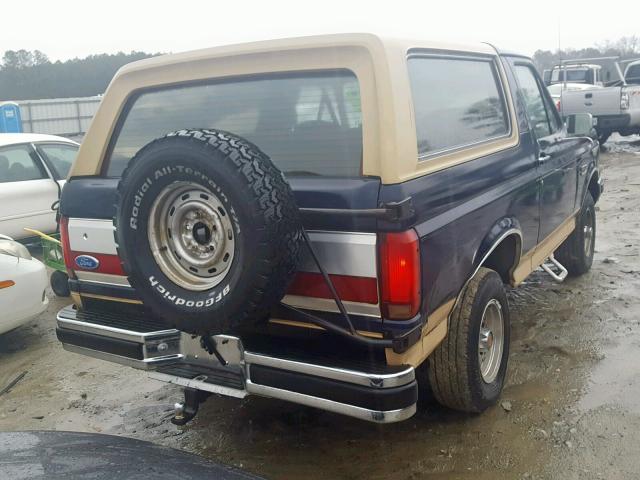 1FMEU15H6MLA51257 - 1991 FORD BRONCO U10 BLUE photo 4