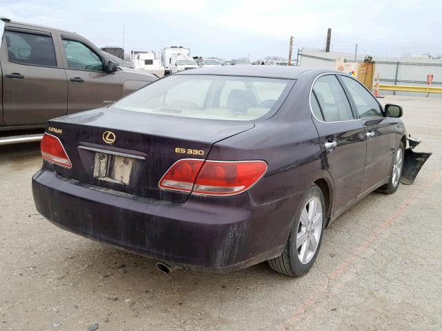 JTHBA30G455127668 - 2005 LEXUS ES 330 BURGUNDY photo 4