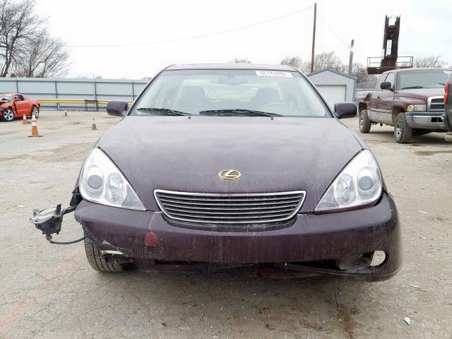 JTHBA30G455127668 - 2005 LEXUS ES 330 BURGUNDY photo 9