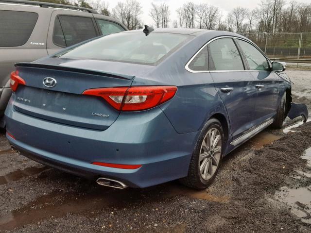 5NPE34AF8GH300275 - 2016 HYUNDAI SONATA SPO BLUE photo 4