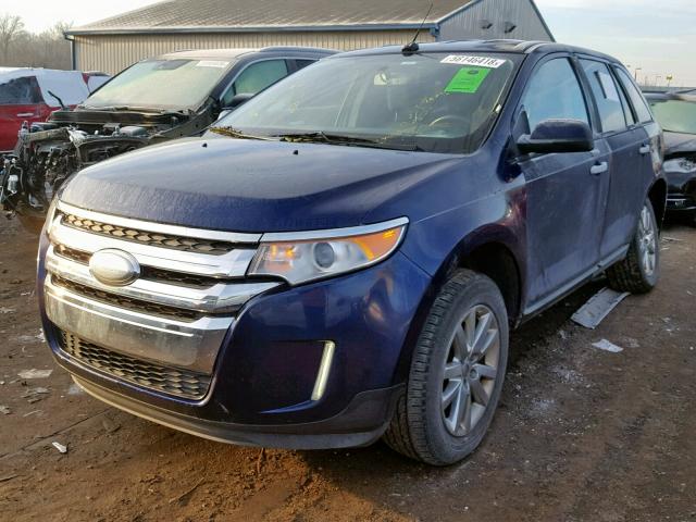 2FMDK4JC7BBB42791 - 2011 FORD EDGE SEL BLUE photo 2