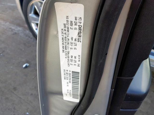 2B3KA33V79H514890 - 2009 DODGE CHARGER SX SILVER photo 10