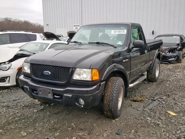 1FTYR10U91TA91691 - 2001 FORD RANGER BLACK photo 2