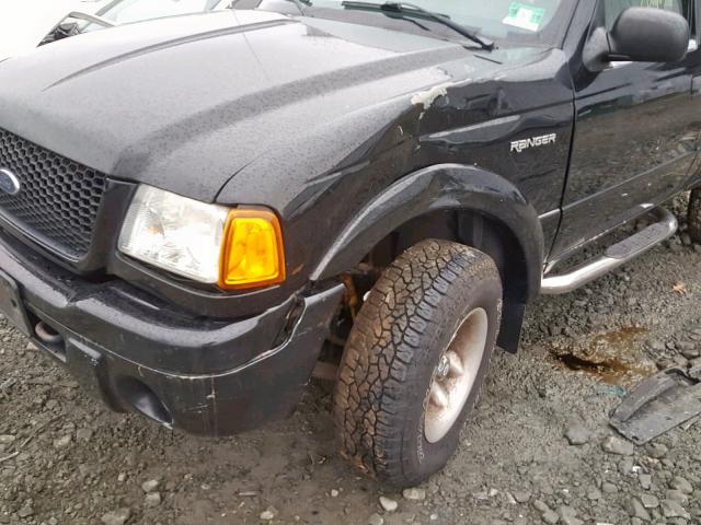 1FTYR10U91TA91691 - 2001 FORD RANGER BLACK photo 9