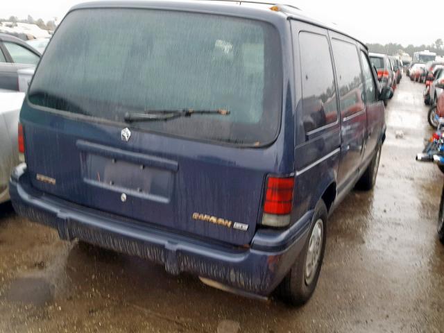 2B4GH45R6NR768095 - 1992 DODGE CARAVAN SE BLUE photo 4