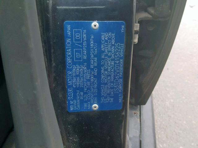 JS3TD62V014156225 - 2001 SUZUKI GRAND VITA BLACK photo 10