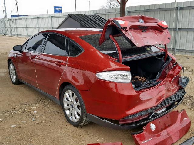 3FA6P0G77DR267060 - 2013 FORD FUSION S RED photo 3