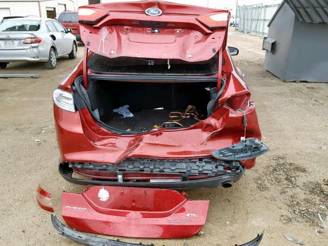 3FA6P0G77DR267060 - 2013 FORD FUSION S RED photo 9