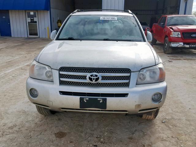 JTEEW21A460003186 - 2006 TOYOTA HIGHLANDER GRAY photo 9