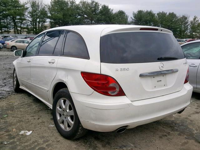 4JGCB65E56A024730 - 2006 MERCEDES-BENZ R 350 WHITE photo 3