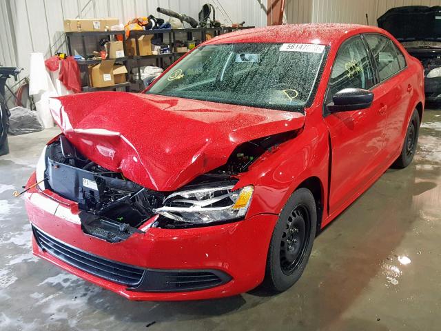 3VW2K7AJ9DM449972 - 2013 VOLKSWAGEN JETTA BASE 红色 照片 2