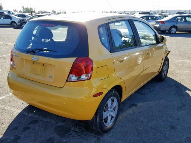 KL1TD66606B669762 - 2006 CHEVROLET AVEO BASE Сары фото 4