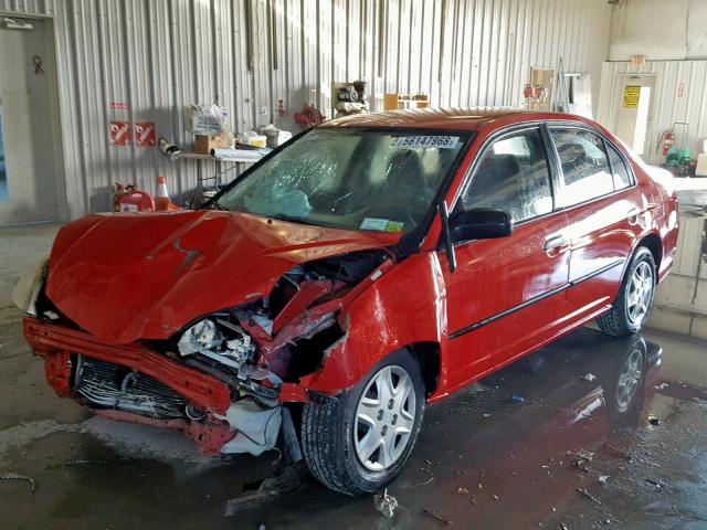 1HGES16305L005441 - 2005 HONDA CIVIC DX V RED photo 2