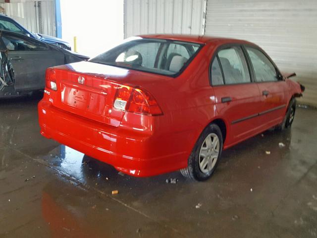 1HGES16305L005441 - 2005 HONDA CIVIC DX V RED photo 4