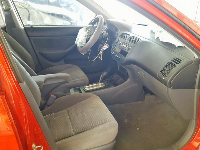 1HGES16305L005441 - 2005 HONDA CIVIC DX V RED photo 5