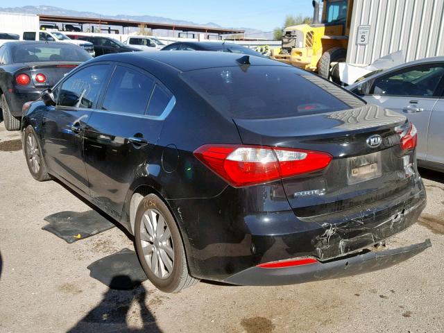 KNAFX4A85E5054659 - 2014 KIA FORTE EX BLACK photo 3