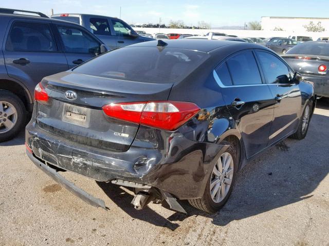 KNAFX4A85E5054659 - 2014 KIA FORTE EX BLACK photo 4