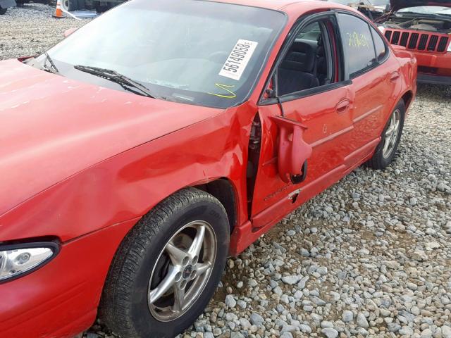 1G2WP52K1YF185349 - 2000 PONTIAC GRAND PRIX RED photo 9