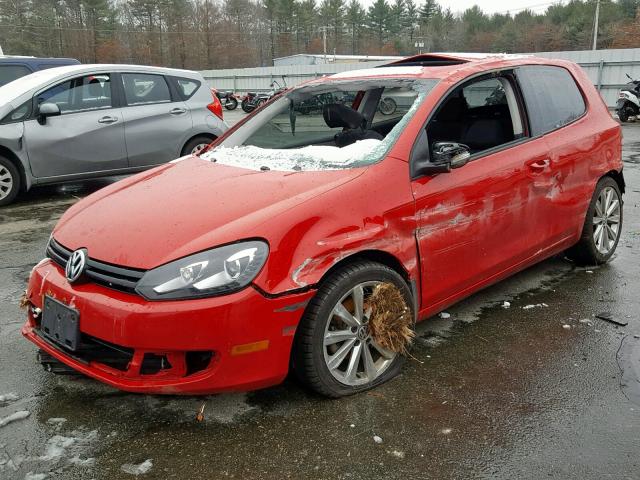 WVWMM7AJ1CW318751 - 2012 VOLKSWAGEN GOLF RED photo 2