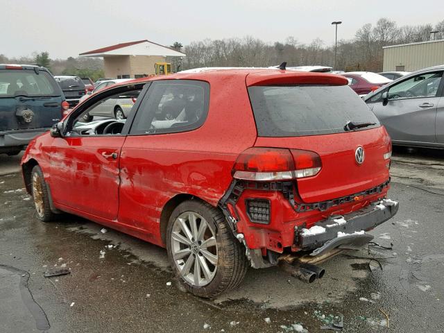 WVWMM7AJ1CW318751 - 2012 VOLKSWAGEN GOLF RED photo 3