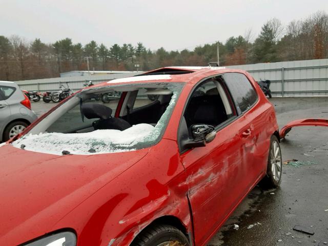 WVWMM7AJ1CW318751 - 2012 VOLKSWAGEN GOLF RED photo 9