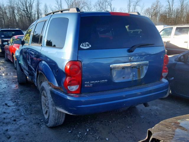 1D4HB48N76F148742 - 2006 DODGE DURANGO SL BLUE photo 3