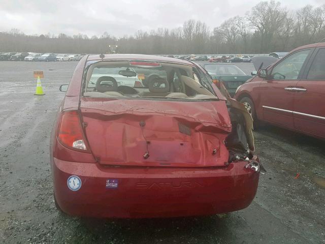 1G8AJ58F27Z175339 - 2007 SATURN ION LEVEL RED photo 9