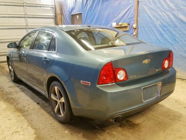 1G1ZF575X9F111212 - 2009 CHEVROLET MALIBU HYB BLUE photo 3