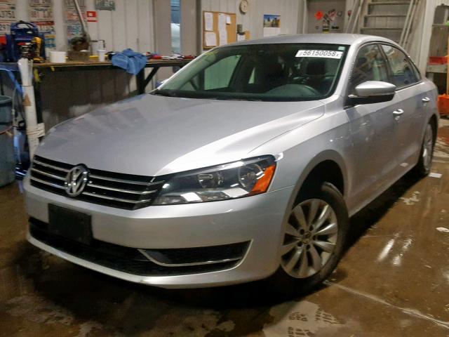 1VWAH7A37DC088724 - 2013 VOLKSWAGEN PASSAT S SILVER photo 2