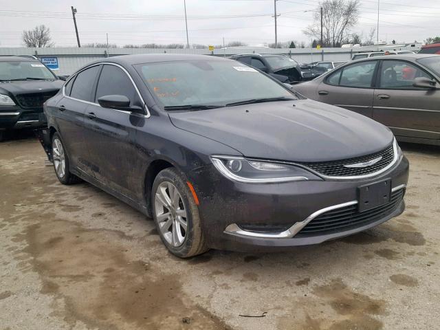 1C3CCCAB8GN144256 - 2016 CHRYSLER 200 LIMITE GRAY photo 1