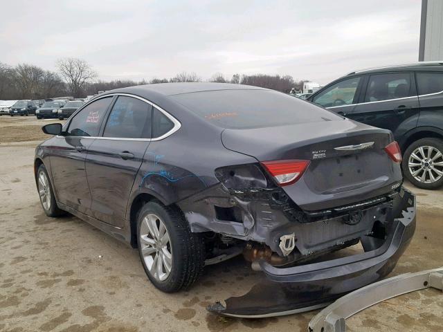 1C3CCCAB8GN144256 - 2016 CHRYSLER 200 LIMITE GRAY photo 3