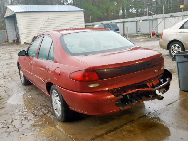 1FAFP13P8XW190972 - 1999 FORD ESCORT SE RED photo 3