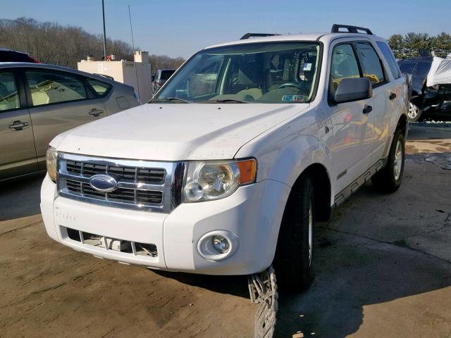 1FMCU59H08KB66098 - 2008 FORD ESCAPE HEV WHITE photo 2