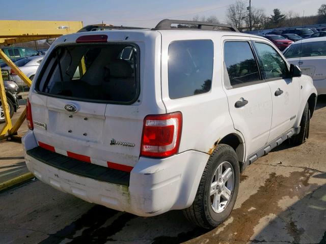 1FMCU59H08KB66098 - 2008 FORD ESCAPE HEV WHITE photo 4