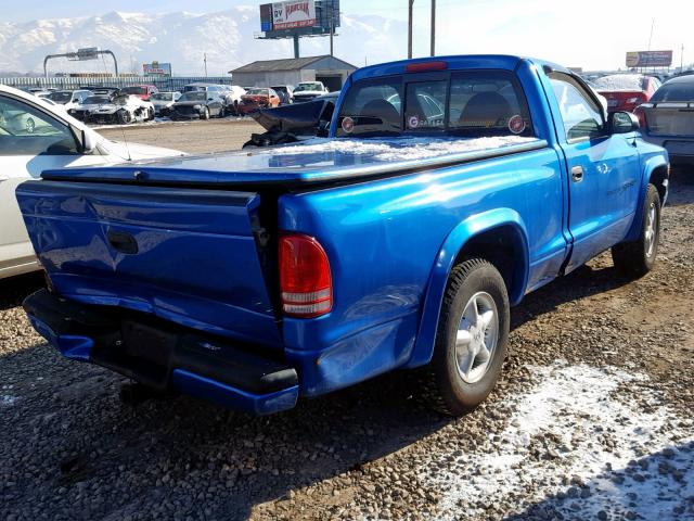 1B7FL26X5XS142411 - 1999 DODGE DAKOTA BLUE photo 4