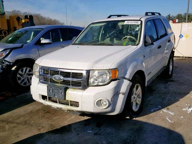 1FMCU59H88KA09774 - 2008 FORD ESCAPE HEV WHITE photo 2