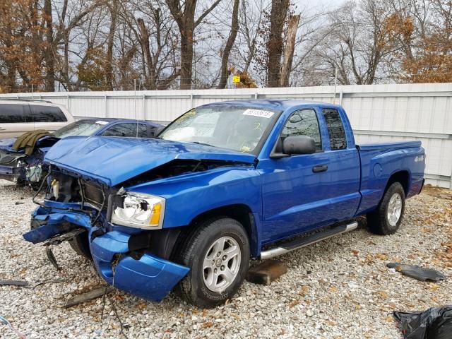 1D3HW42K87S161340 - 2007 DODGE DAKOTA SLT BLUE photo 2