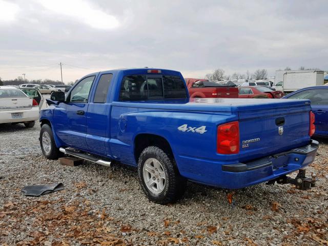 1D3HW42K87S161340 - 2007 DODGE DAKOTA SLT BLUE photo 3