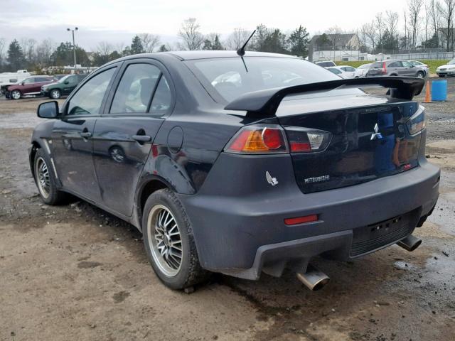 JA32U1FU2AU013869 - 2010 MITSUBISHI LANCER DE BLACK photo 3