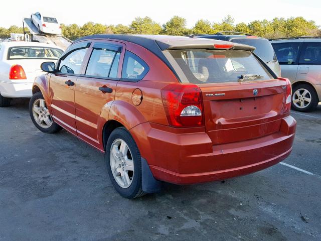 1B3HB48B48D587433 - 2008 DODGE CALIBER SX ORANGE photo 3