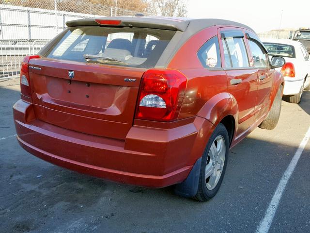 1B3HB48B48D587433 - 2008 DODGE CALIBER SX ORANGE photo 4