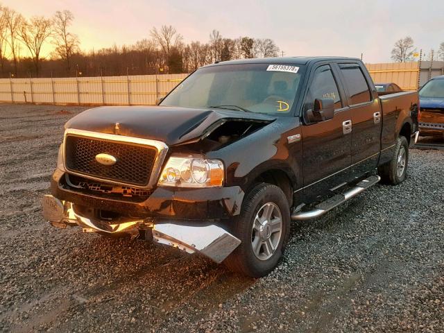 1FTRW12WX8FA43945 - 2008 FORD F-150 BLACK photo 2