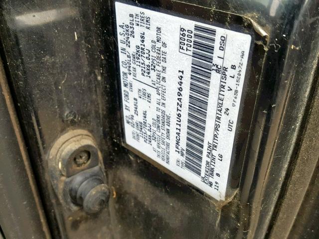 1FMCA11U6TZA96441 - 1996 FORD AEROSTAR BLACK photo 10