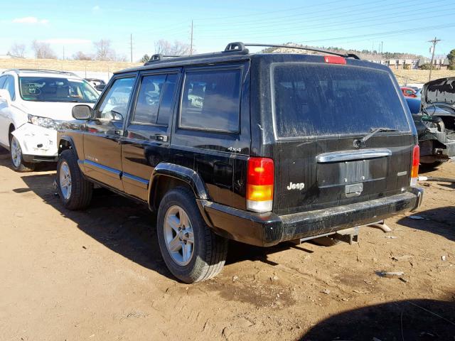 1J4FF68S1YL135476 - 2000 JEEP CHEROKEE L BLACK photo 3