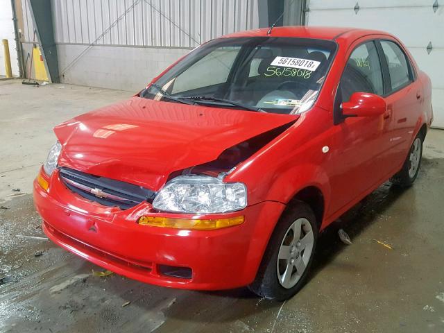 KL1TD52695B395623 - 2005 CHEVROLET AVEO BASE Қызыл фото 2