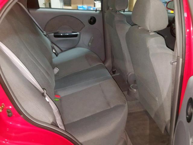 KL1TD52695B395623 - 2005 CHEVROLET AVEO BASE Қызыл фото 6