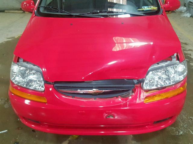 KL1TD52695B395623 - 2005 CHEVROLET AVEO BASE Қызыл фото 7