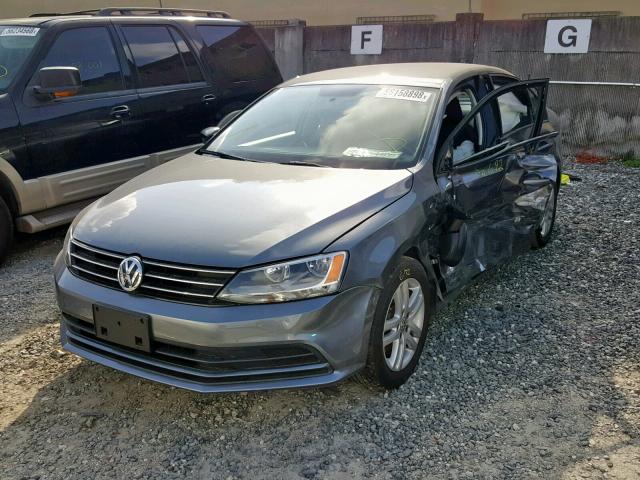 3VW1K7AJ4FM201949 - 2015 VOLKSWAGEN JETTA BASE Մոխրագույն լուսանկար 2